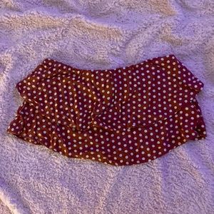 marron polka dot tube top
